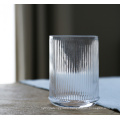 Transparent striped glass juice cups